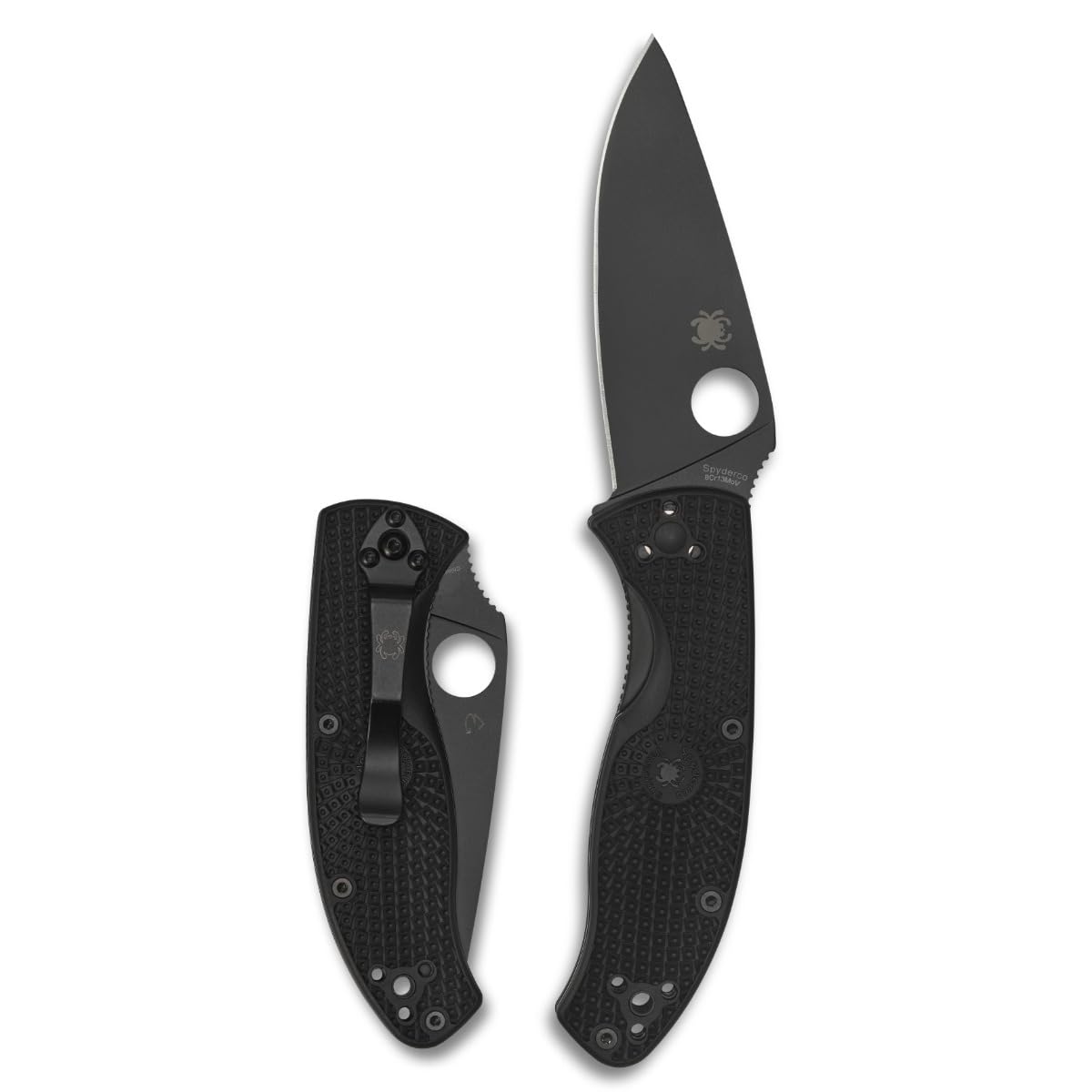 Spyderco Tenacious blade close up with plain edge for precise cuts