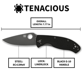 Spyderco Tenacious four-position clip enables versatile carry options.