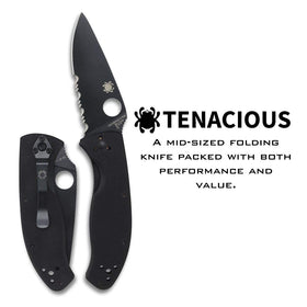 Spyderco Tenacious G-10 handle texture for secure, non-slip grip