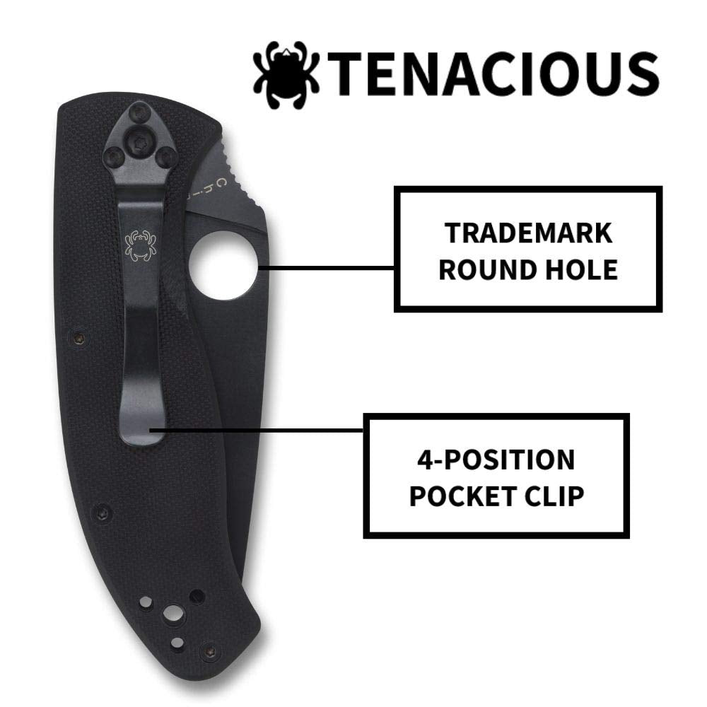 Spyderco Tenacious linerlock system ensures secure blade lock-up.