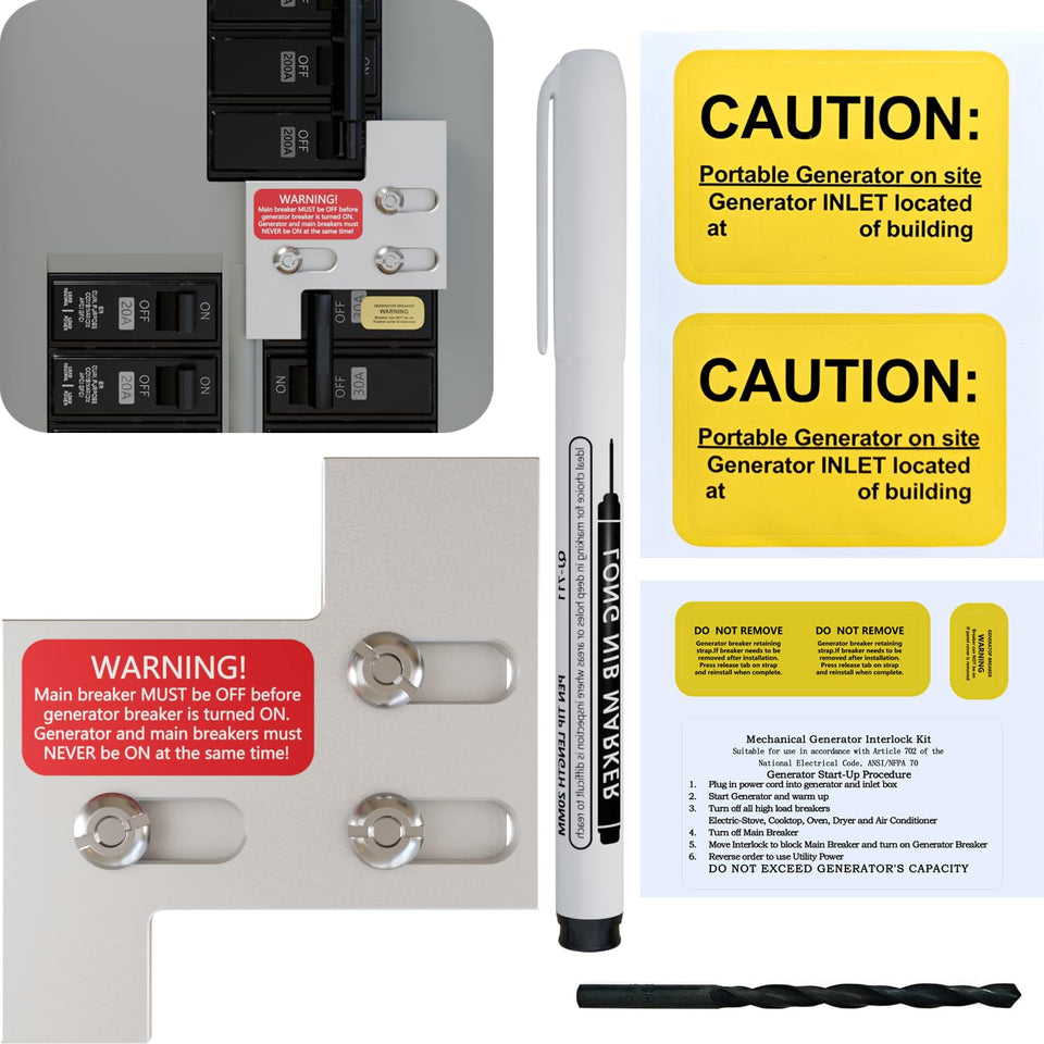 SPZOCE generator interlock plate installed in GE panel showing secure power routing