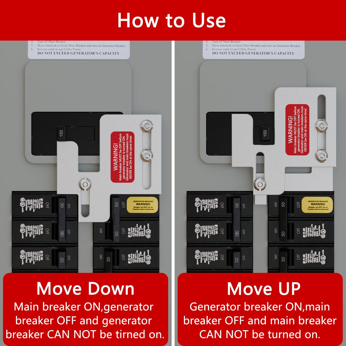 SPZOCE interlock kit labels and symbols clearly printed for fast, safe setup.