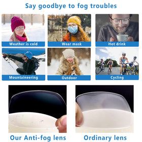 SQIMZAR anti-fog safety goggles maintain clear vision in humid environments