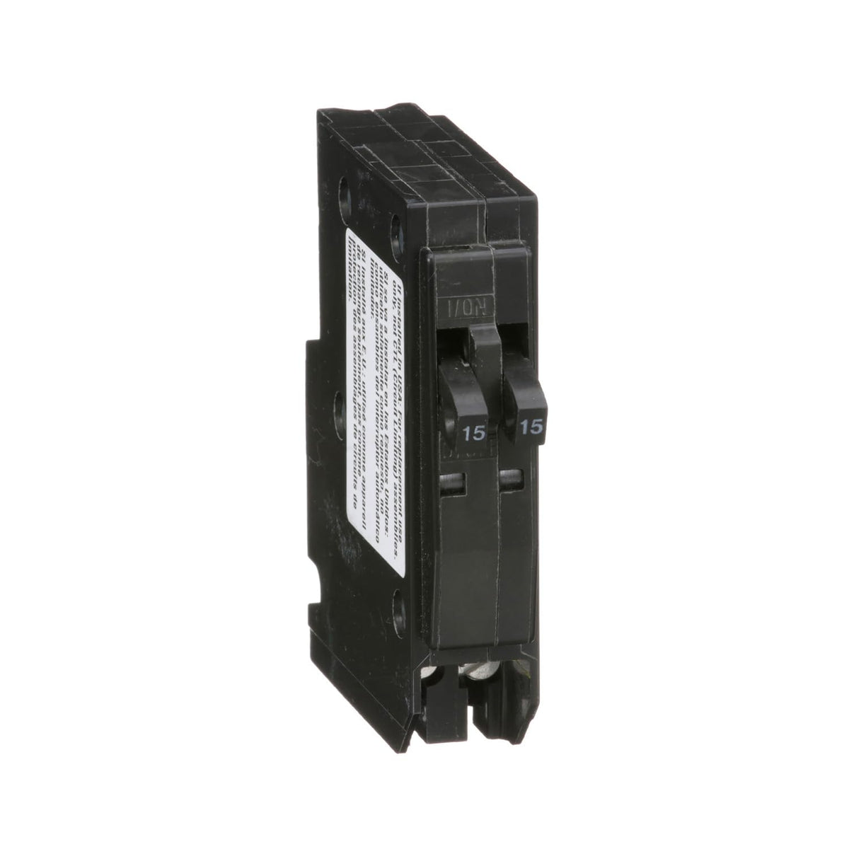 Schneider Electric QO1515C circuit breaker front view with trip indication