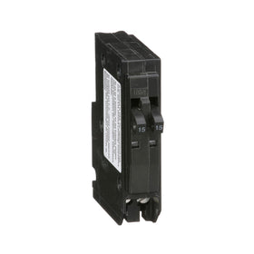 Schneider Electric QO1515C circuit breaker front view with trip indication