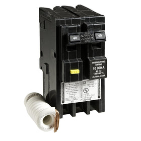 Square D HOM240GFIC residential-use context shows installation in a home electrical panel.