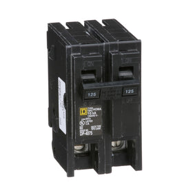 Square D Homeline 125A 2-pole breaker front view for quick installation.