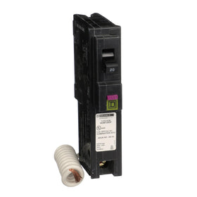 Square D Homeline 20A breaker front view highlighting compact space-saving design