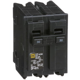 Square D HomeLine 30A two-pole breaker front view for reliable protection