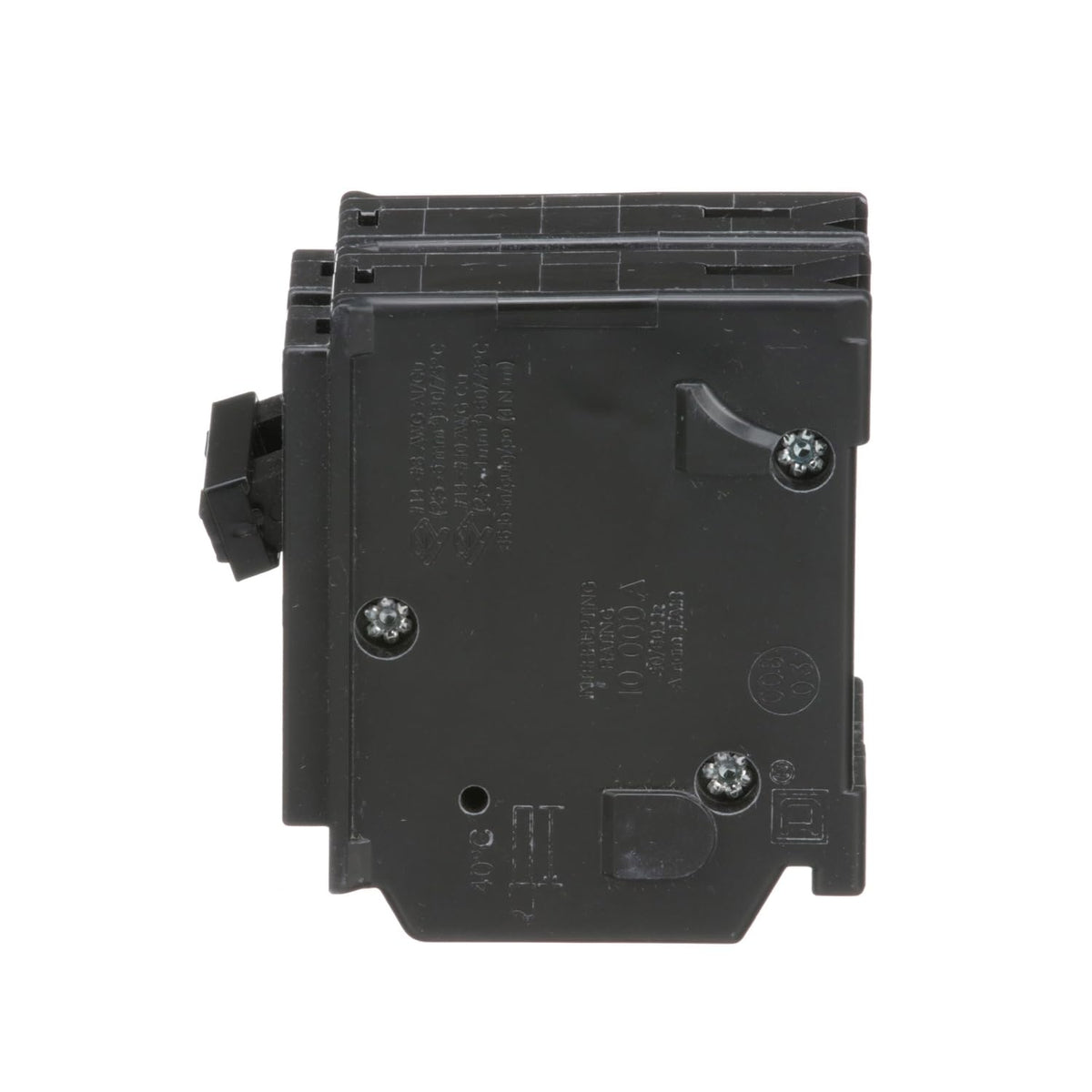 Square D HomeLine 30A breaker installed in a panel for easy replacement