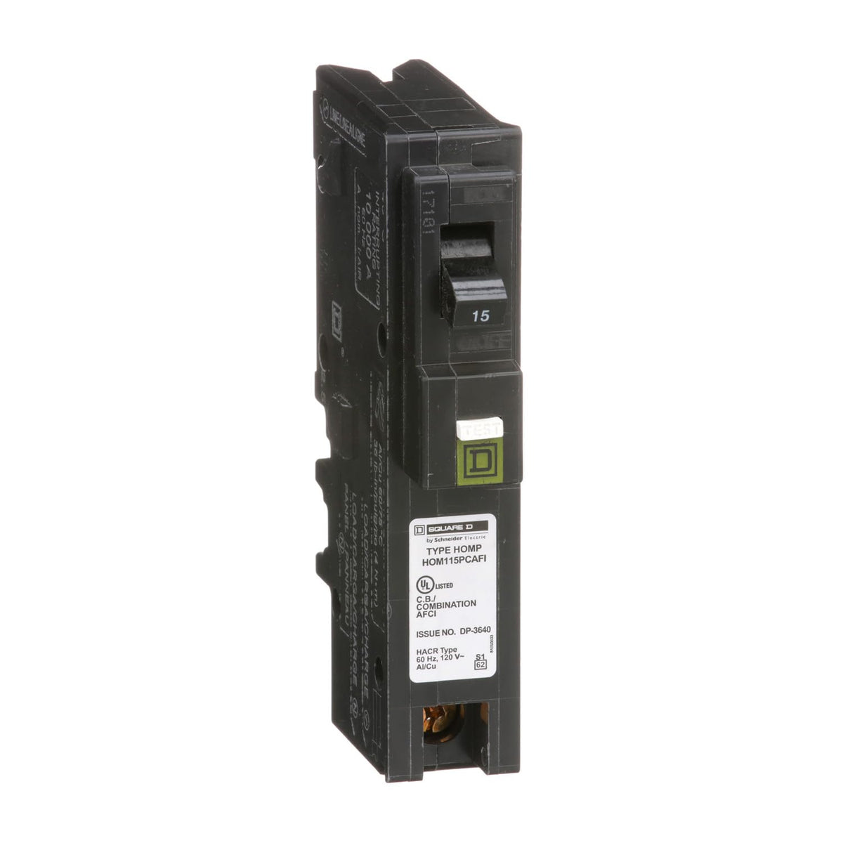 Square D Homeline CAFCI 15A plug-on-neutral in installation view for quick residential protection