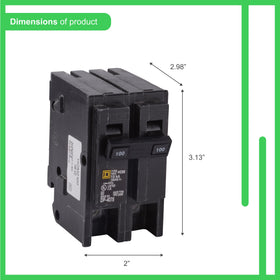Square D Homeline compact footprint fits two panel spaces for efficient electrical layouts.