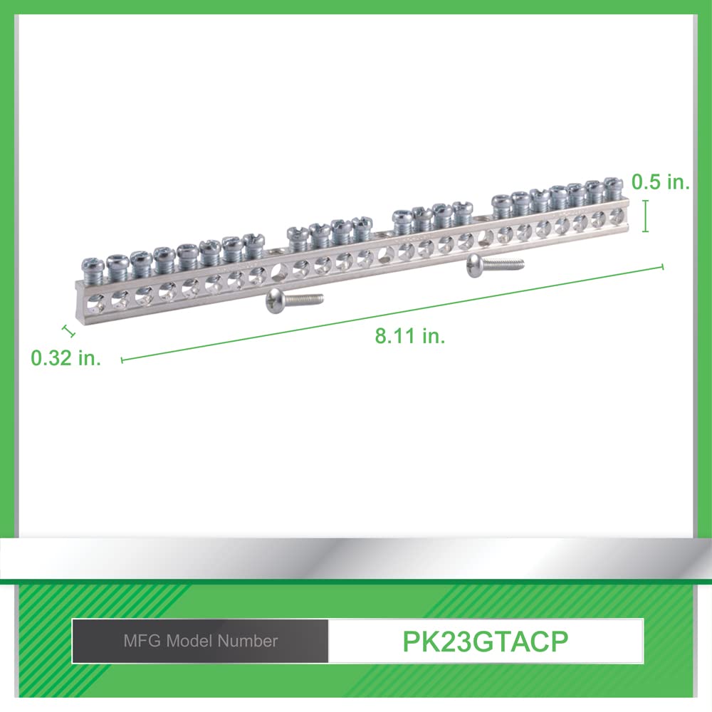 Square D PK23GTACP ground bar kit side view showing robust construction.