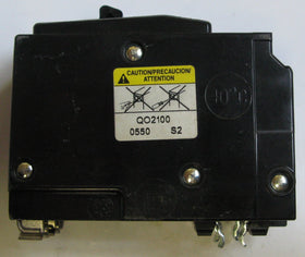 Square D QO2100 side view, rugged 100A breaker for 120/240V circuits.