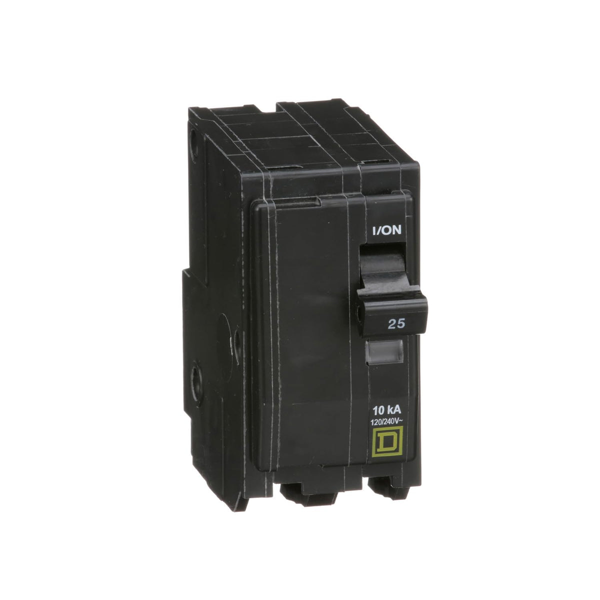 Square D QO225CP 25A two-pole breaker, black, protects circuits