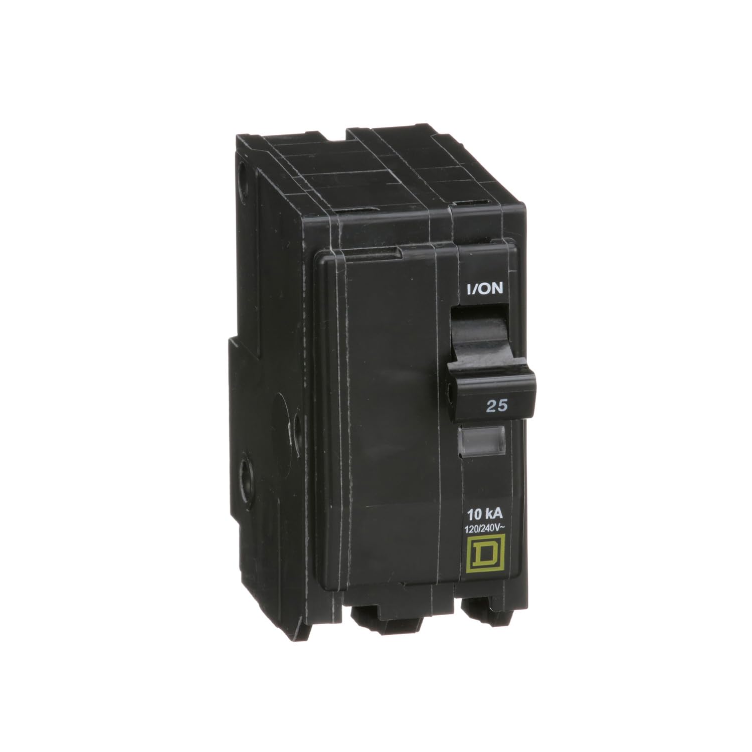 Square D QO225CP 25A two-pole breaker, black, protects circuits