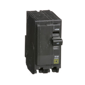 Square D QO240CP front view showing compact 40A two-pole breaker for 120/240V protection.