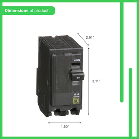 Square D QO240CP panel installation view highlighting plug-on design for quick setup.