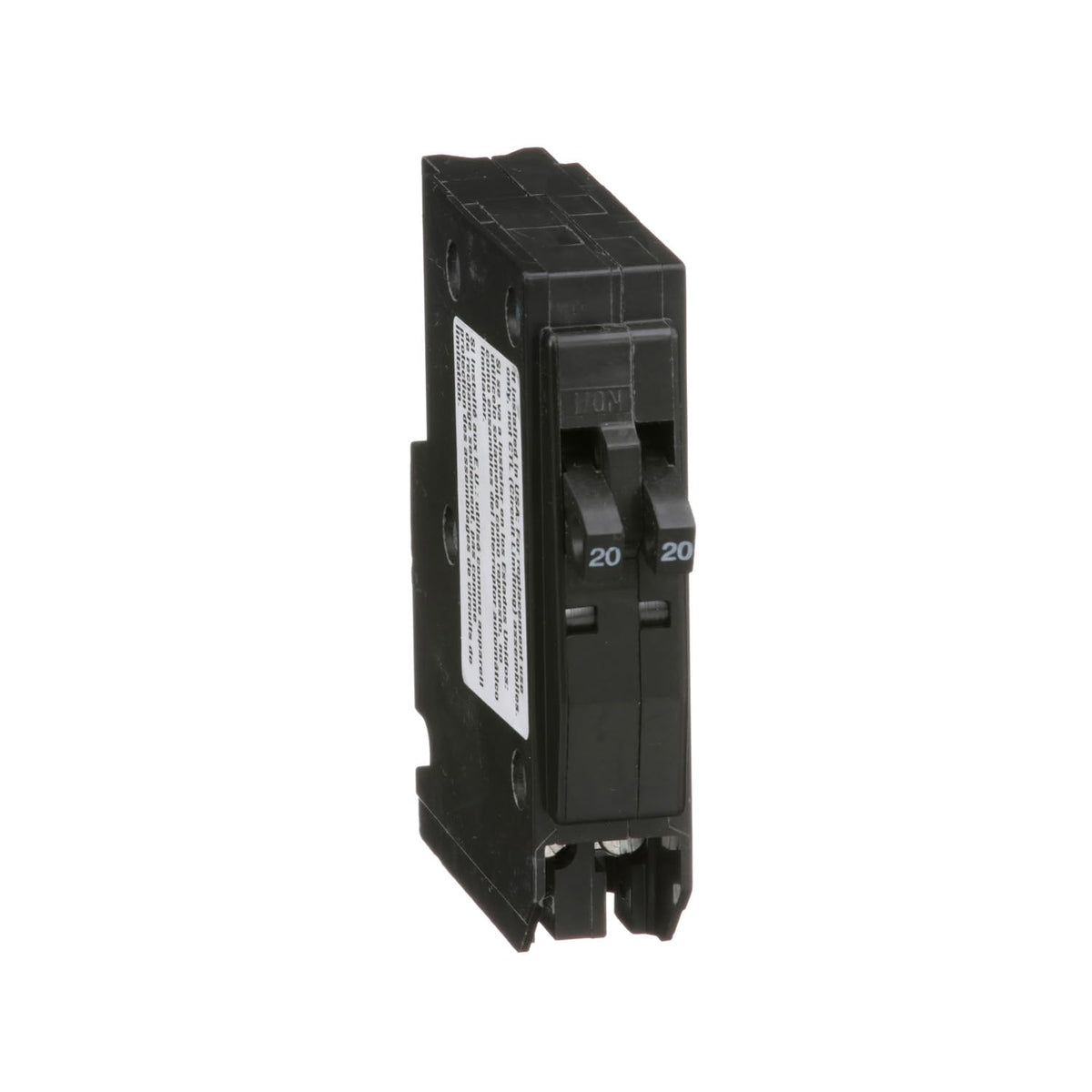 Square D QO2020C front view with two 20A poles for 120/240V circuits