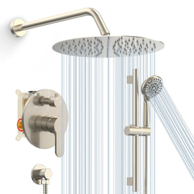 SR SUN RISE 12-inch rain shower head delivers spa-like coverage.