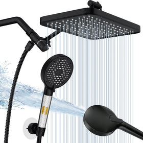 SR SUN RISE 12-inch rainfall shower head delivers immersive full-body coverage.