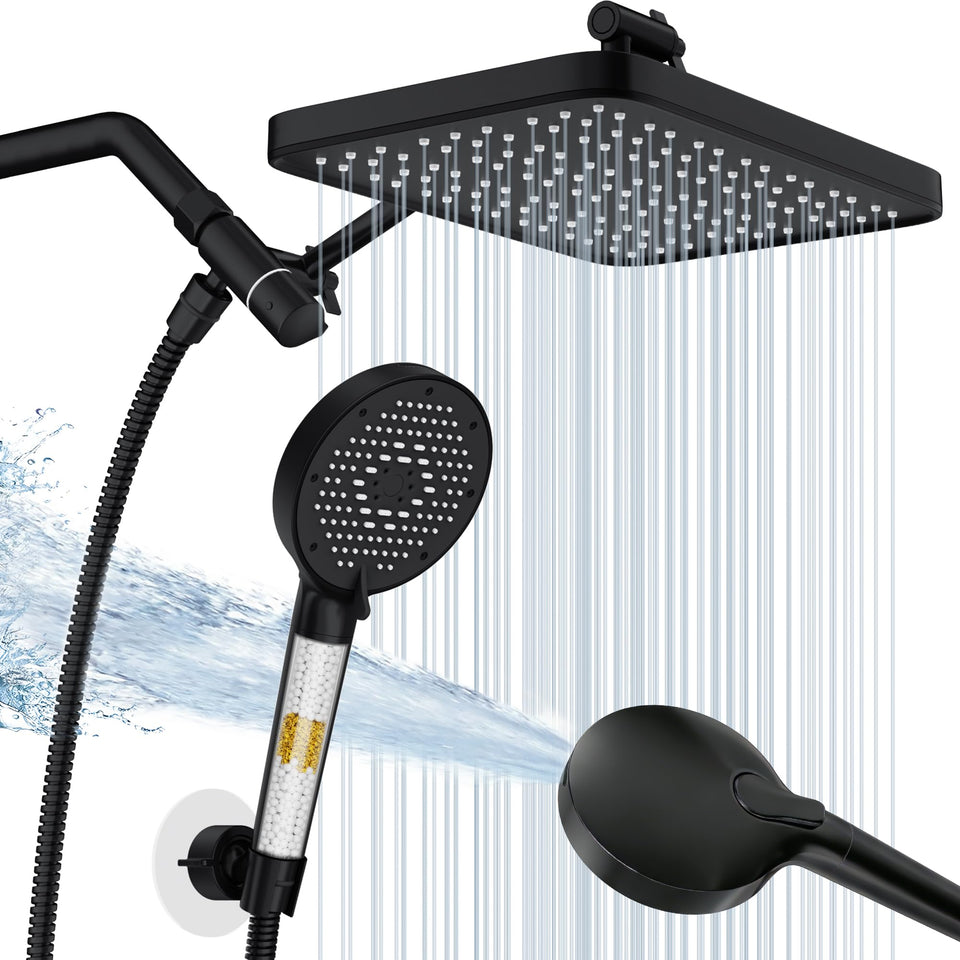 SR SUN RISE 12-inch rainfall shower head delivers immersive full-body coverage.