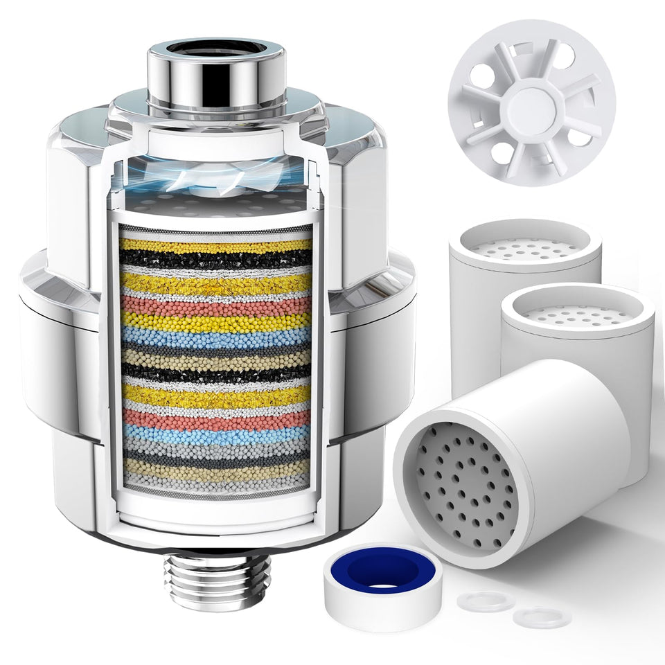 SR SUN RISE 20-stage filter head chrome removes chlorine for fresher showers