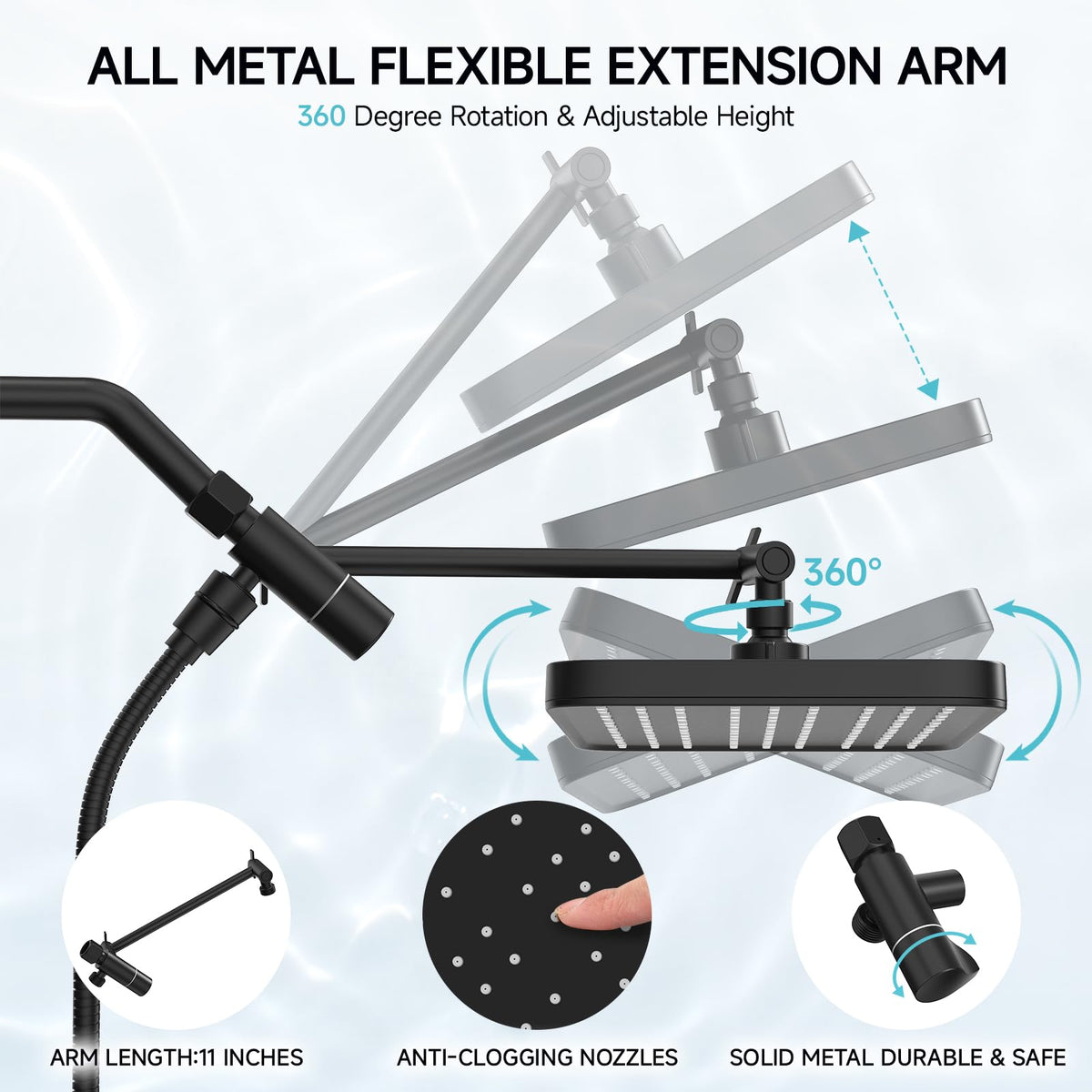 SR SUN RISE 59-inch hose offers reach and flexible mounting.