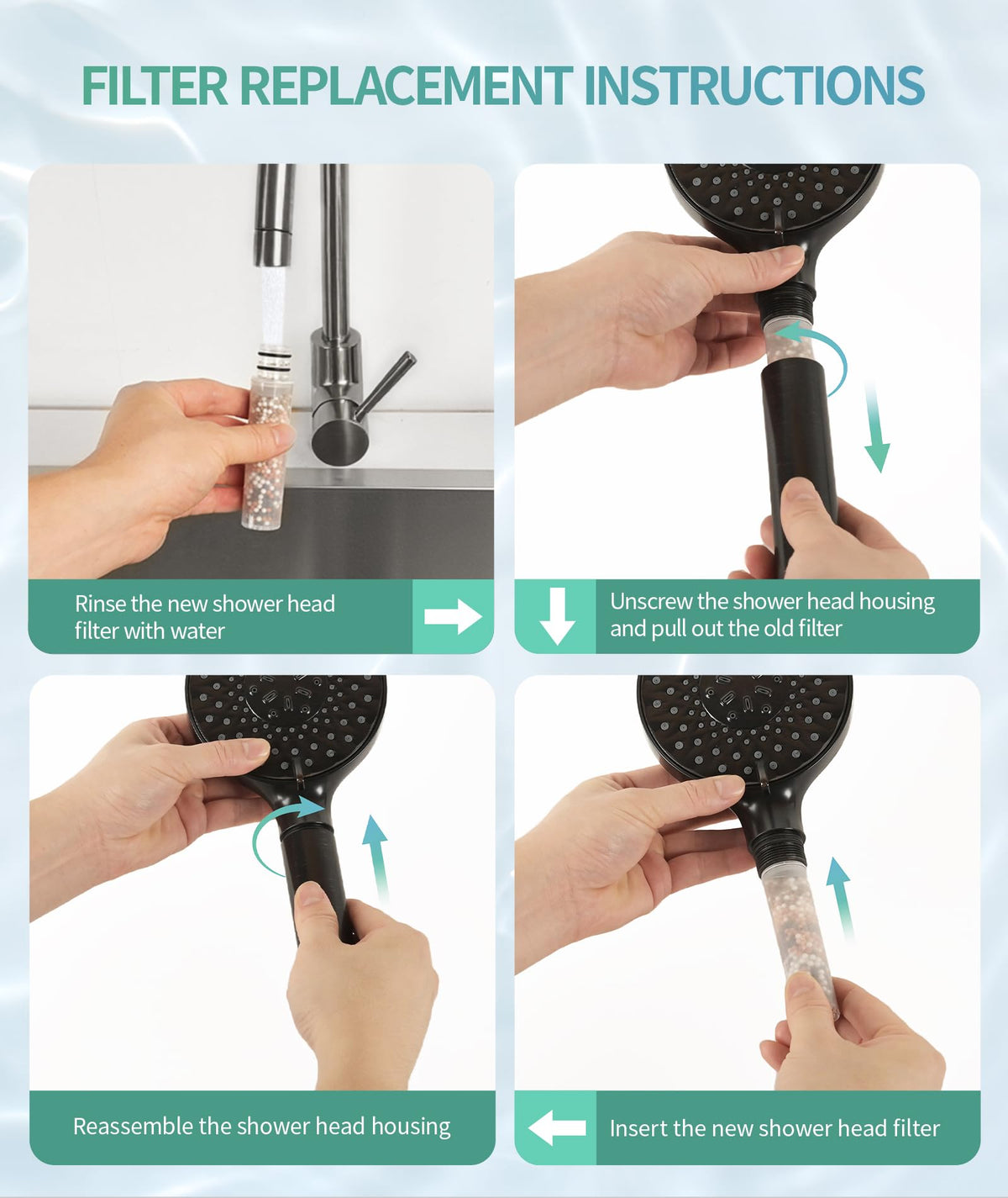 SR SUN RISE anti-limescale preview showing healthier shower experience.