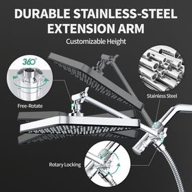 SR SUN RISE chrome finish shower head for durability and style.