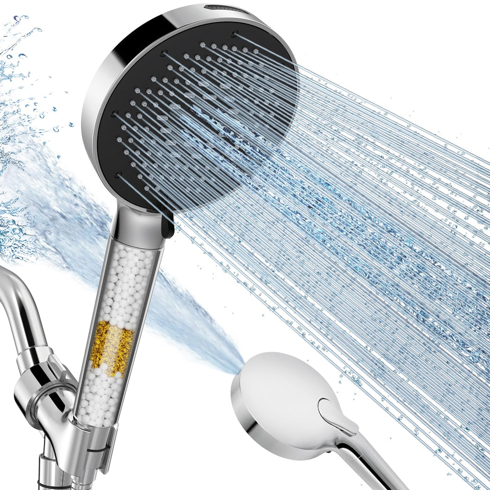 SR SUN RISE filtered shower head with handheld in chrome finish for a cleaner water experience
