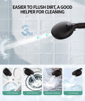 Detachable head with 8 spray settings supports versatile daily routines