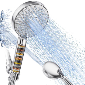 SR SUN RISE filtered shower head chrome front view for family bathing