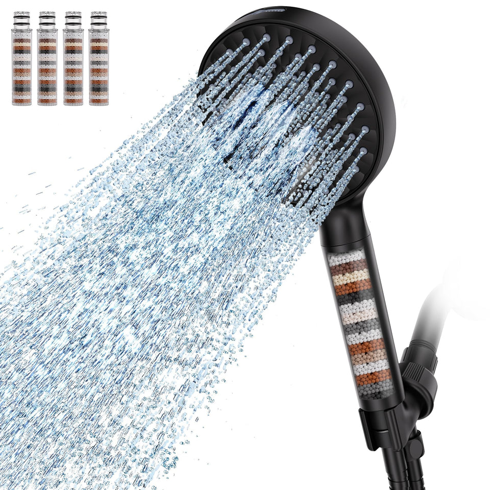 SR SUN RISE handheld filtered shower head with high pressure spray for spa-like rinse