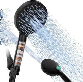 SR SUN RISE handheld filtered shower head in matte black for a refreshing shower