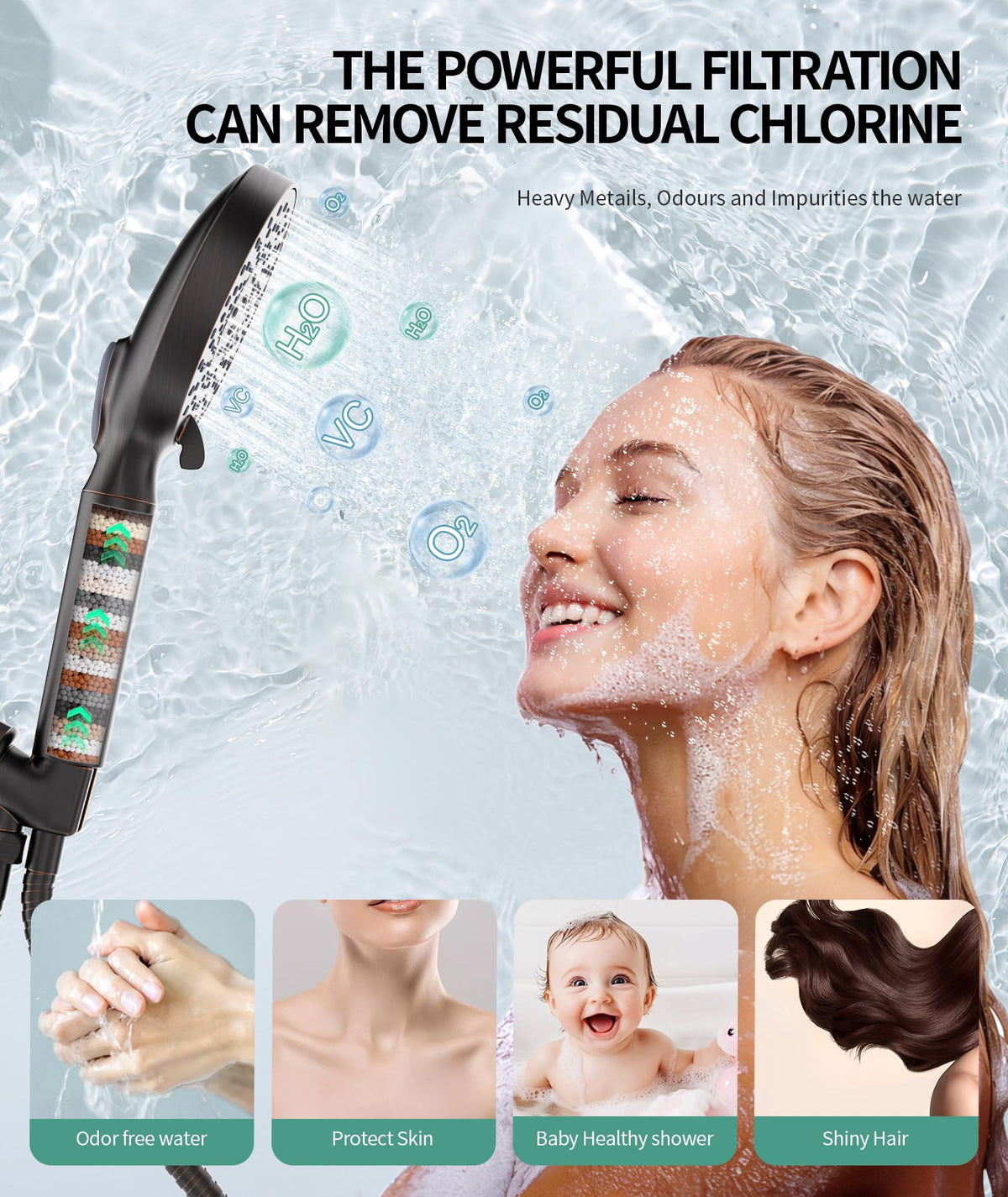 SR SUN RISE matte black shower head design adds modern style