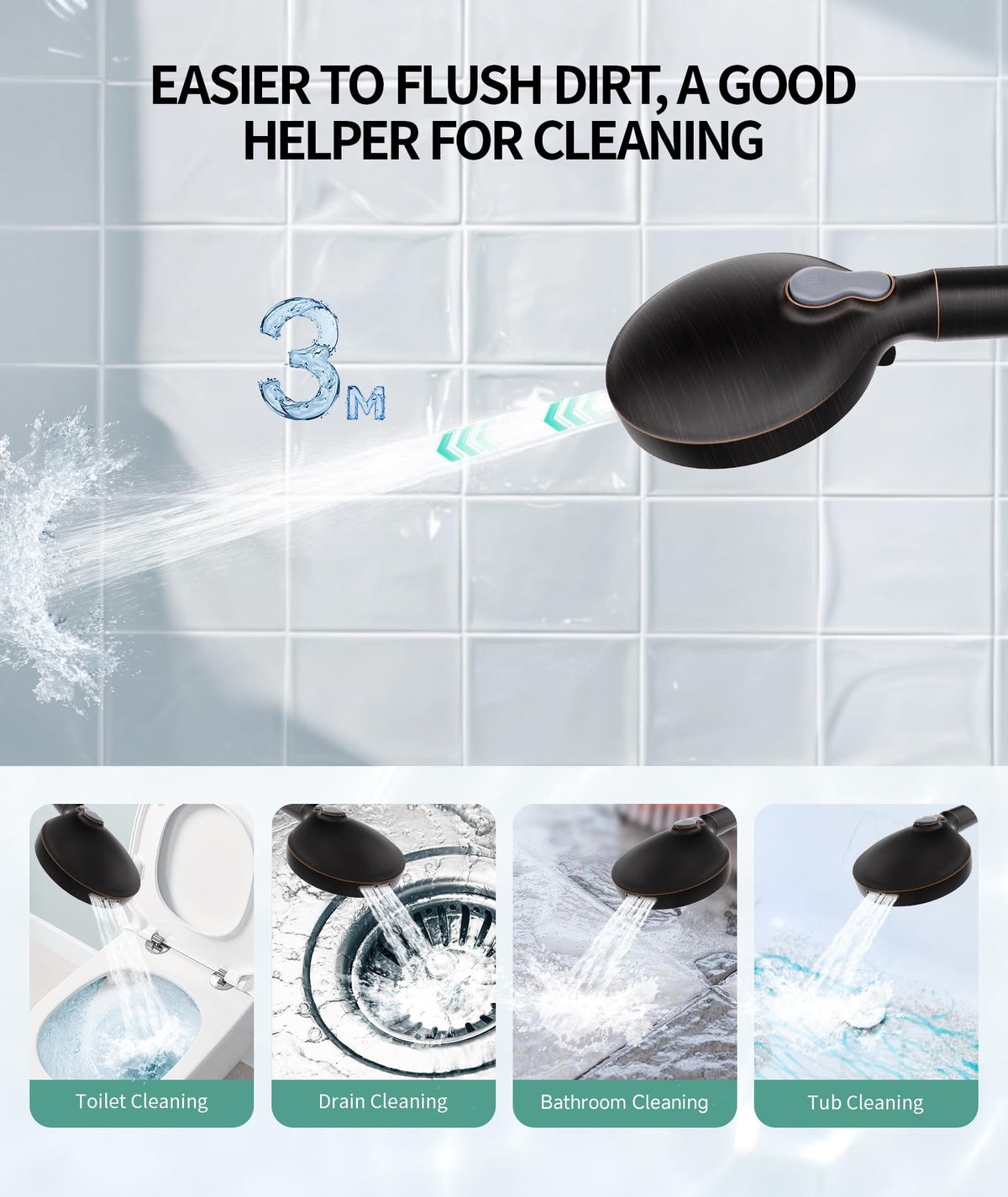 SR SUN RISE filtered shower head mist mode provides a refreshing light spray