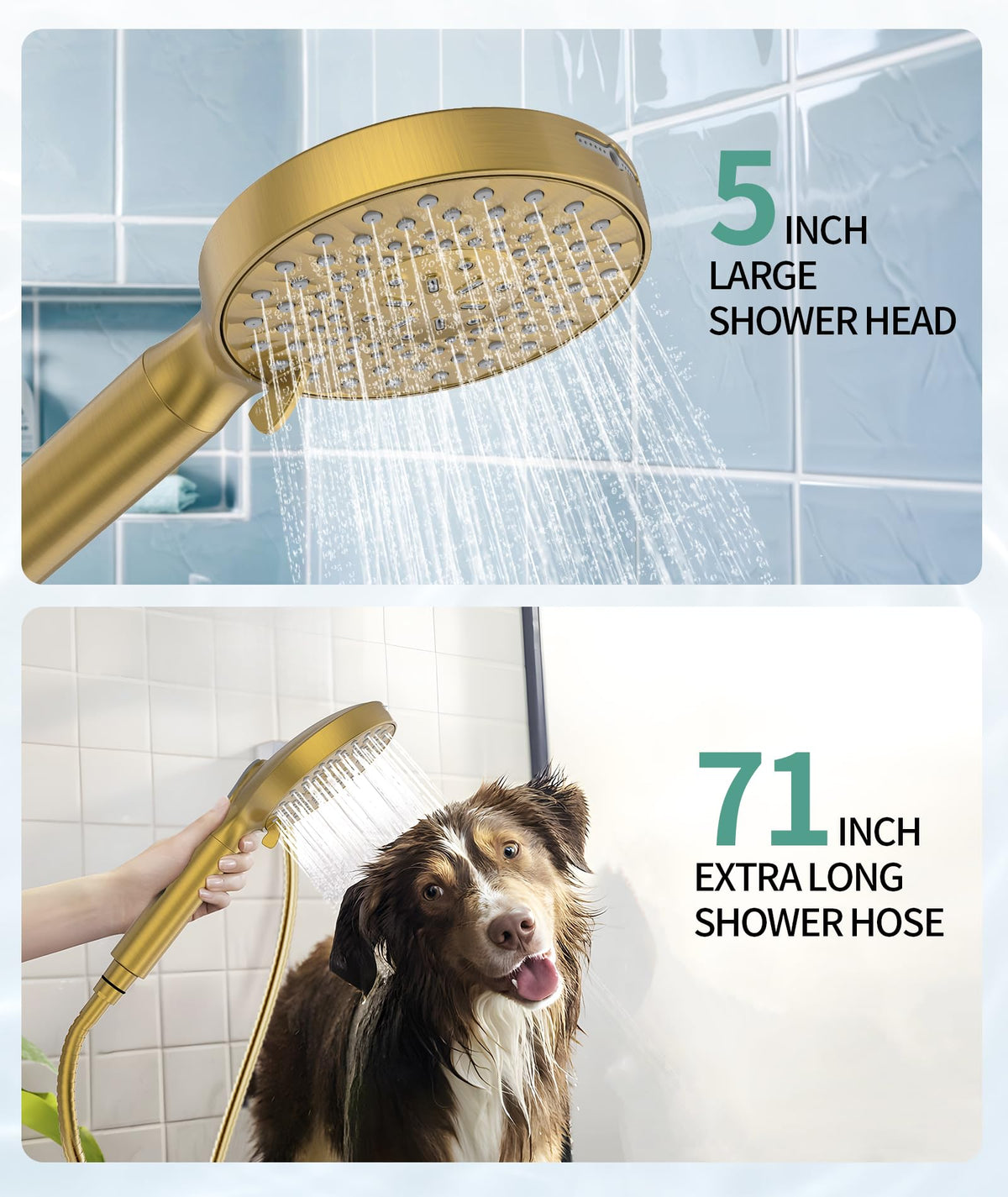 SR SUN RISE filtered shower head rain and massage mode combo for relaxation.