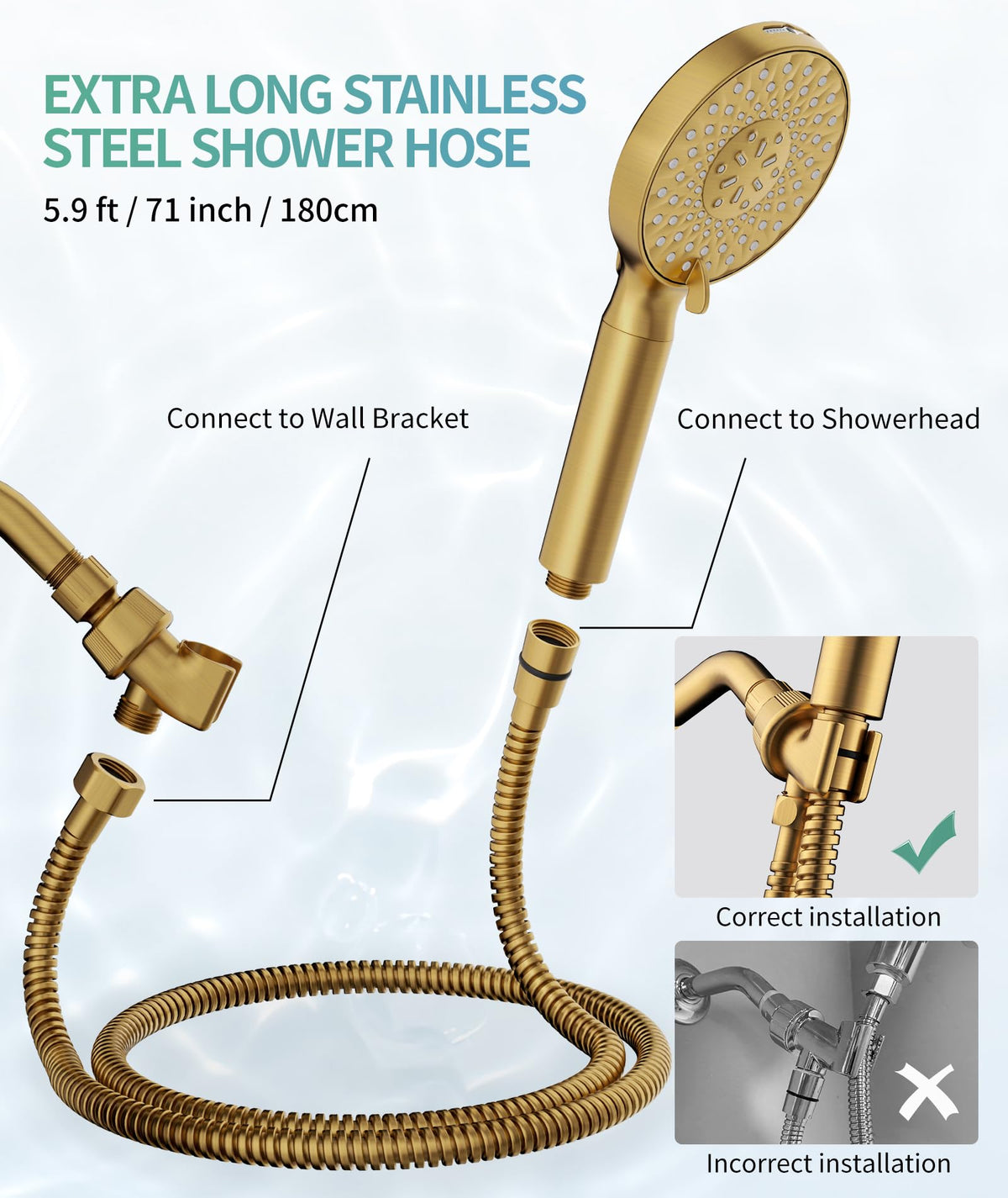 SR SUN RISE filtered shower head wide fan wash covers large areas quickly.