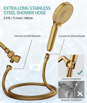 SR SUN RISE filtered shower head wide fan wash covers large areas quickly.