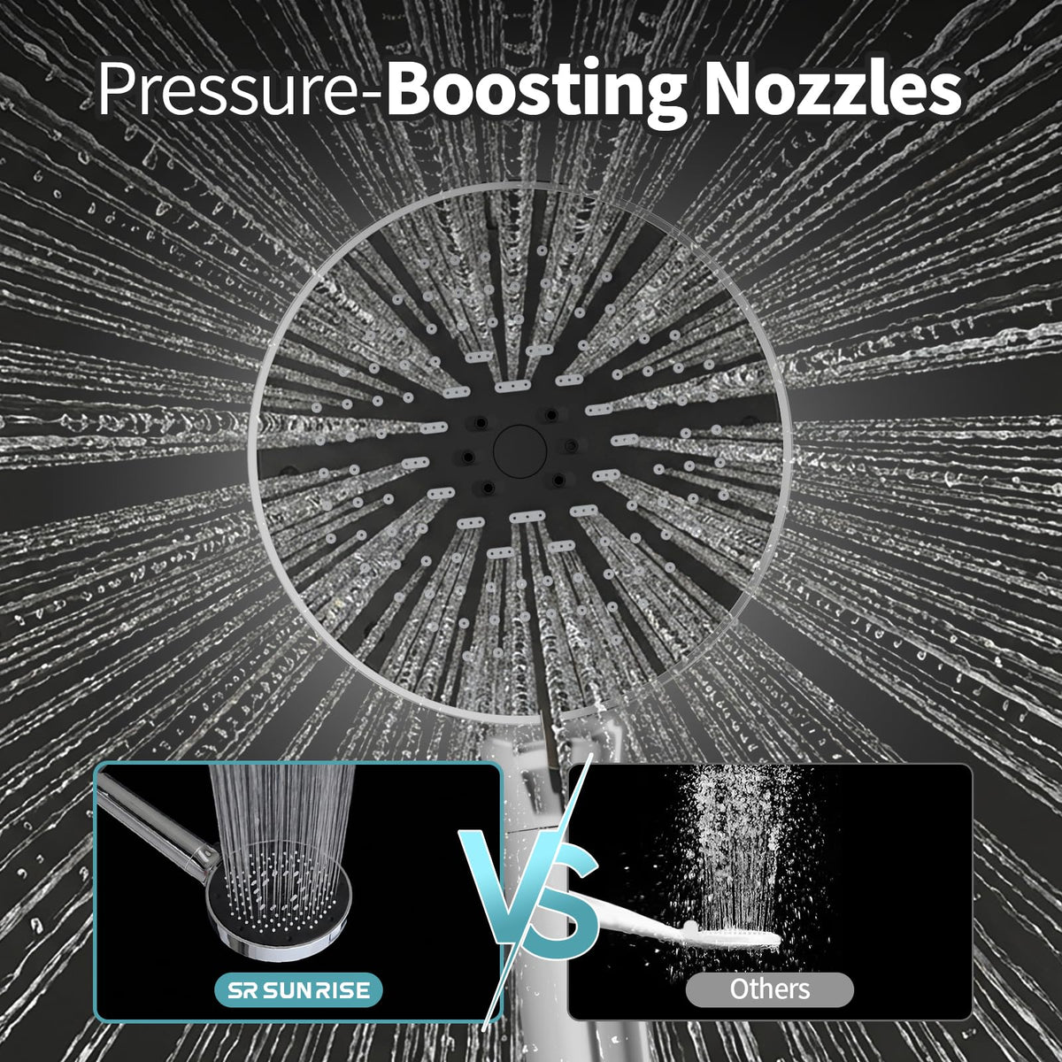 High-pressure design maintains strong spray while preventing mineral buildup