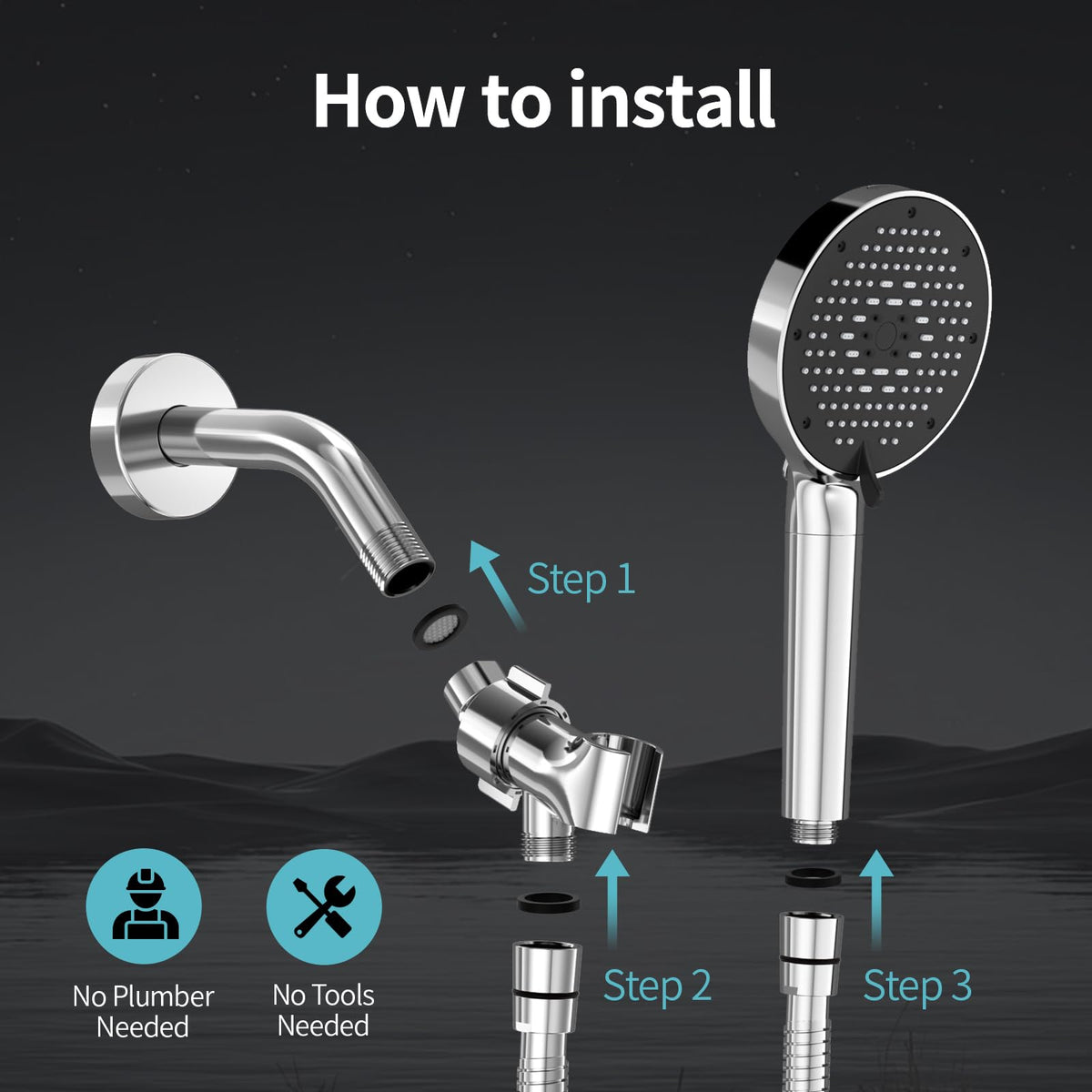 Leak-proof chrome construction prevents drips when water is off