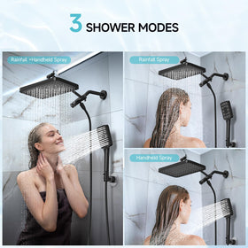 SR SUN RISE matte black dual shower head blends modern style with performance.