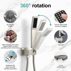 SR SUN RISE pressure balance valve protects against temperature swings.