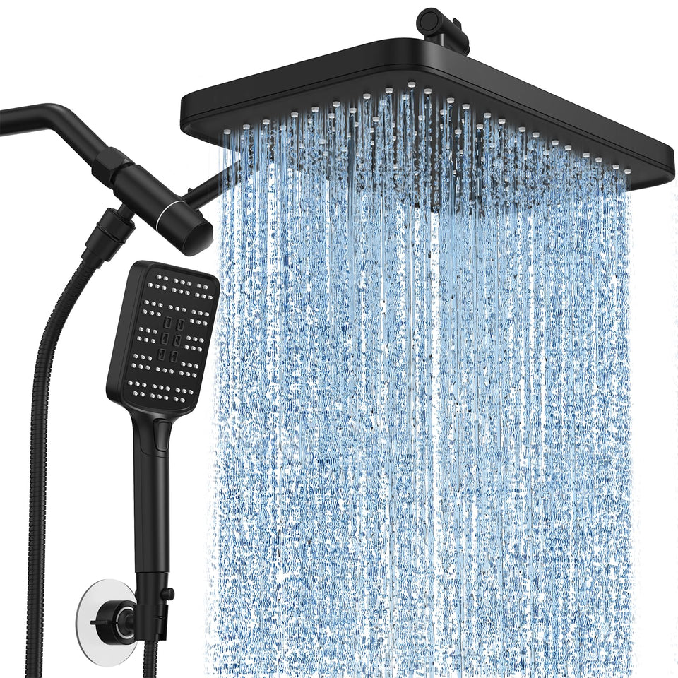 SR SUN RISE 12-inch rainfall shower head delivers broad coverage for a luxurious shower.