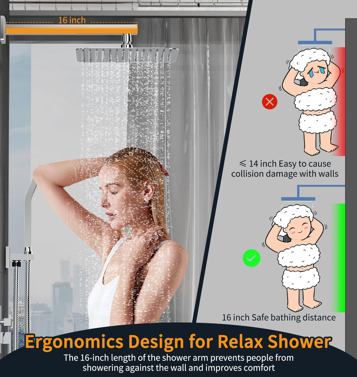 SR SUN RISE shower arm and bracket covers add a polished finish