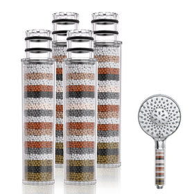 SR SUN RISE shower filter 4-pack packaging front view for easy replacements.