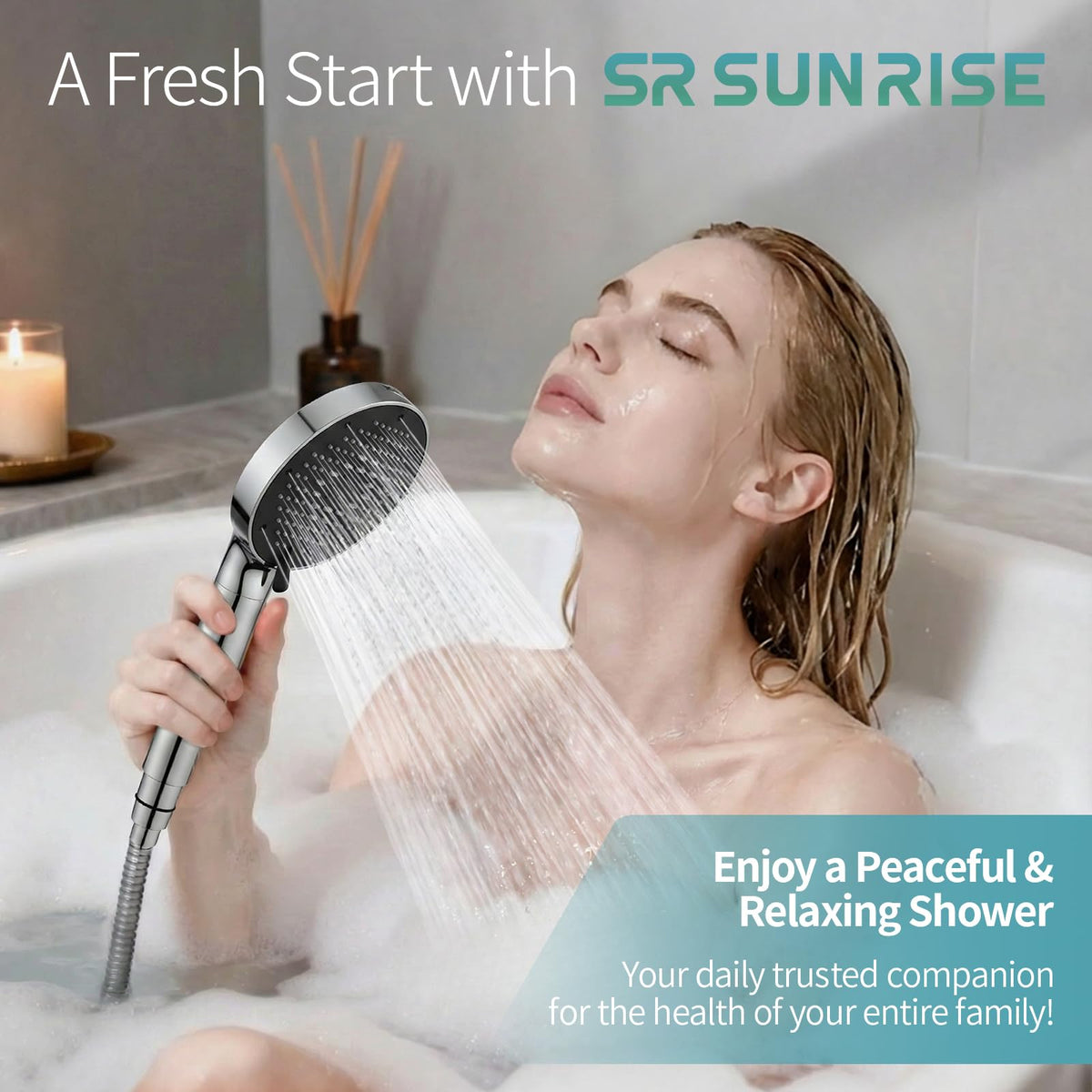NSF-certified filtration supports a healthier shower experience