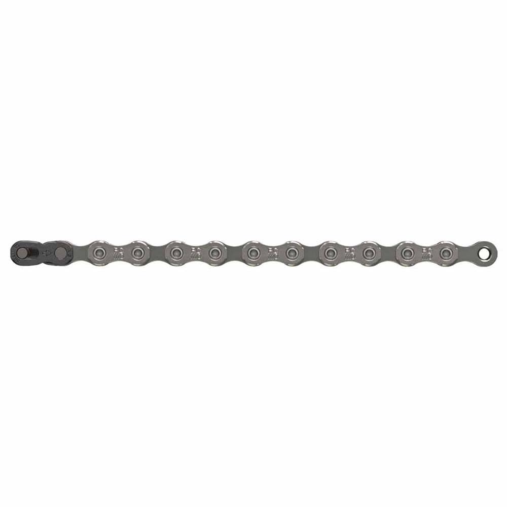 SRAM PC-1110 chain close-up in silver highlighting durability for 11-speed drivetrains