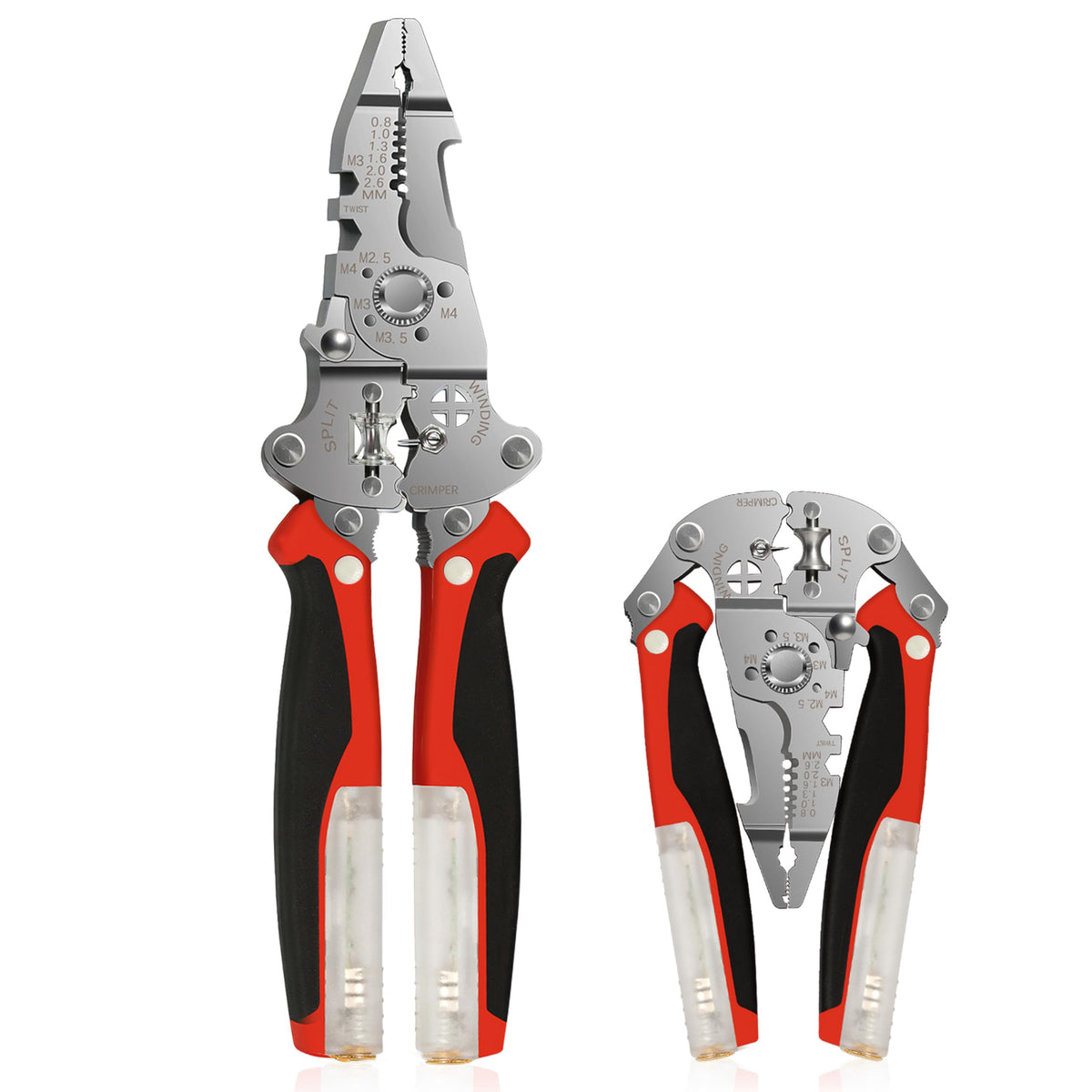 SRCANDY 16-in-1 wire stripper folded design for portable field use and convenience.